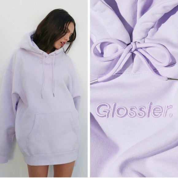 Glossier Tops - GLOSSIER Lavender Oversized Hoodie